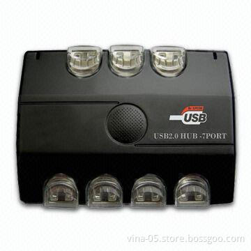 USB Hub with 7 Ports and Color Light